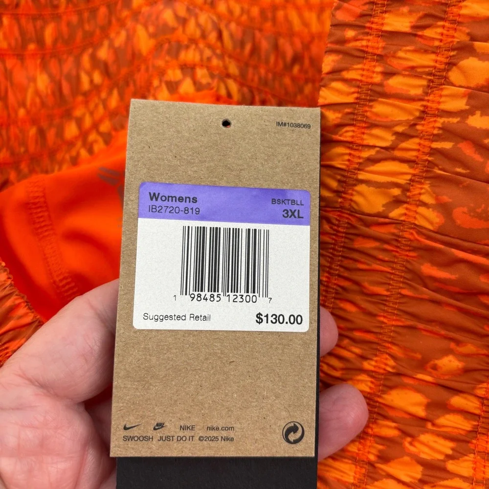 Nike Kobe Bryant Basketball Skort Women 3XL Orange Mamba Snakeskin Sporty Chic
